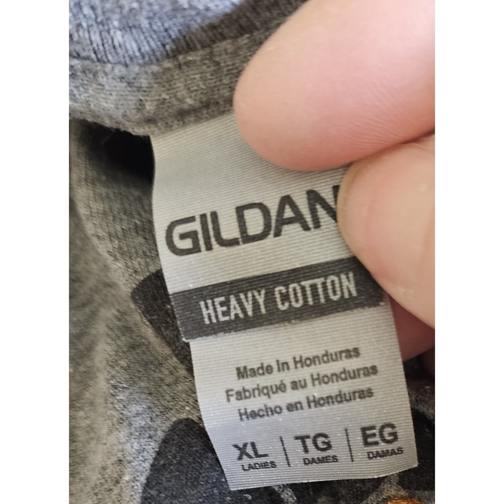 Gildan Heavy Cotton Gray *Buckle Up Buttercup* Horses T-Shirt Womans Size XLarge - Picture 5 of 6